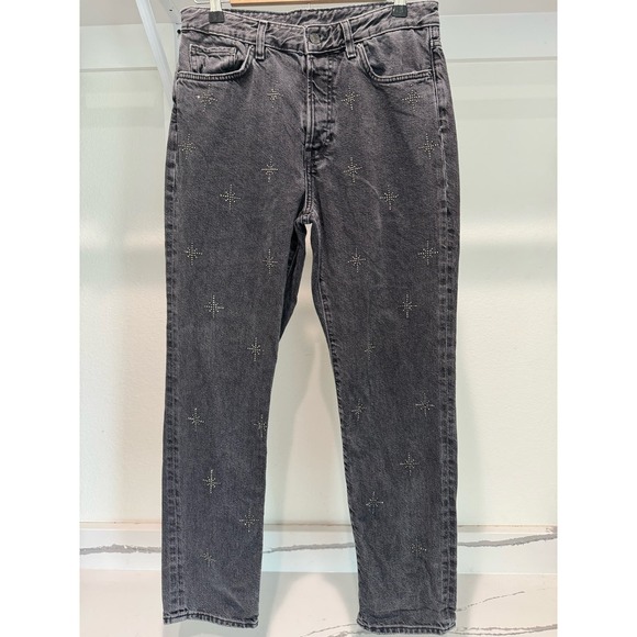 &Denim Rhinestone Jeans‎ Size 30 Vintage Fit High Waist Straight Leg - Picture 1 of 10